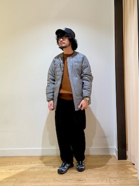 「アイテム（ダウンジャケット/コート）」を使った、nakaiさん（メンズ・168cm）の秋コーディネート