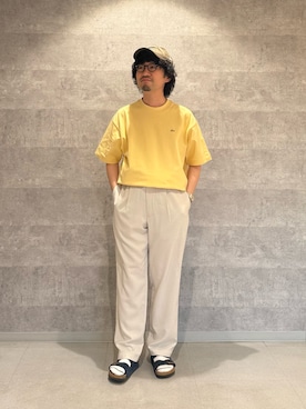 「URBAN RESEARCH DOORS（アーバンリサーチドアーズ）のリネンライクイージートラウザー（その他パンツ、ホワイト系）」を使った、nakaiさん（メンズ・168cm）の夏コーディネート