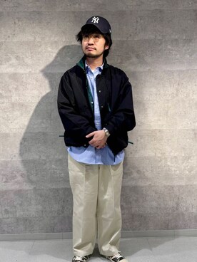 「春のジャケットスタイル」｜「アイテム（キャップ）」を使った、nakaiさん（メンズ・168cm）の冬コーディネート