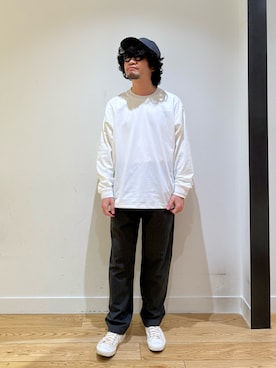 「URBAN RESEARCH（アーバンリサーチ）のTHE NORTH FACE PURPLE LABEL　CHINO FIELD CAP（キャップ、グレー系）」を使った、nakaiさん（メンズ・168cm）の春コーディネート