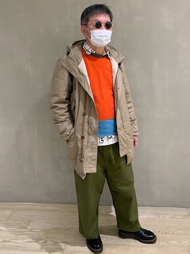 「COMME des GARCONS HOMME DEUX（コムデギャルソンオムドゥ）のアイテム（シューズ）」を使った、ジョンレノおやじさん（メンズ・175cm）の冬コーディネート