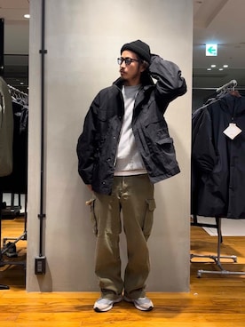 「アイテム（ナイロンジャケット）」を使った、たうけんさん（メンズ・177cm）の秋コーディネート
