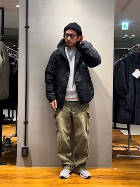 「アイテム（ニットキャップ/ビーニー）」を使った、たうけんさん（メンズ・177cm）の秋コーディネート