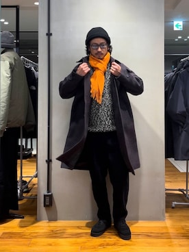 「アイテム（ステンカラーコート）」を使った、たうけんさん（メンズ・177cm）の秋コーディネート