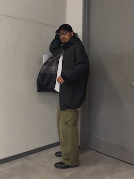 「Barbour（バブアー）の『別注』Barbour×DOORS　HOODED COAT（その他アウター）」を使った、たうけんさん（メンズ・177cm）の秋コーディネート