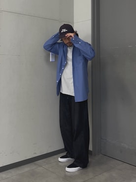 「アイテム（スリッポン）」を使った、たうけんさん（メンズ・177cm）の秋コーディネート