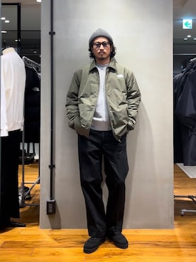 「アイテム（ダウンジャケット/コート）」を使った、たうけんさん（メンズ・177cm）の秋コーディネート