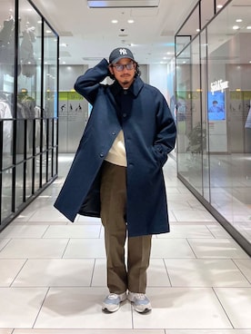 「アイテム（ステンカラーコート）」を使った、たうけんさん（メンズ・177cm）の秋コーディネート