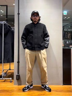 「アイテム（スタジャン）」を使った、たうけんさん（メンズ・177cm）の秋コーディネート