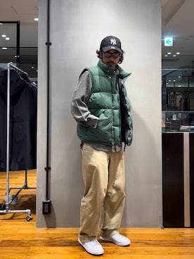 「アイテム（ダウンベスト）」を使った、たうけんさん（メンズ・177cm）の秋コーディネート
