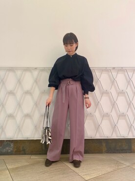 「marco masi（マルコマージ）のMARCO MASI　ZEBRA MINIBAG（ショルダーバッグ）」を使った、erikaさん（レディース・153cm）の秋コーディネート