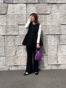 「アイテム（ベスト）」を使った、renge_wearさん（レディース・163cm）の夏コーディネート