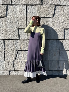 「ラメニット」｜「アイテム（ワンピース/ドレス）」を使った、renge_wearさん（レディース・163cm）の春コーディネート
