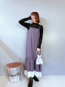 「&. NOSTALGIA（アンドドットノスタルジア）のアイテム（ワンピース）」を使った、renge_wearさん（レディース・163cm）の春コーディネート