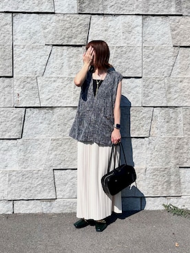 「アイテム（ベスト）」を使った、renge_wearさん（レディース・163cm）の秋コーディネート