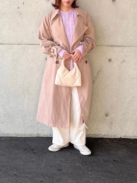「reca（レカ）のアイテム（トレンチコート）」を使った、renge_wearさん（レディース・163cm）の春コーディネート