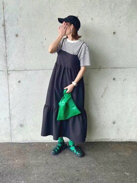 「しまむら（シマムラ）のアイテム（ワンピース/ドレス）」を使った、renge_wearさん（レディース・163cm）の春コーディネート