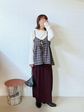 「アイテム（Tシャツ/カットソー）」を使った、renge_wearさん（レディース・163cm）の秋コーディネート