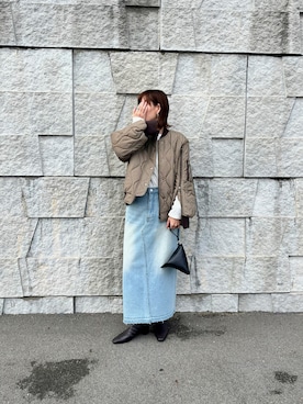 「GUコーデ」｜「アイテム（ブルゾン）」を使った、renge_wearさん（レディース・163cm）の冬コーディネート