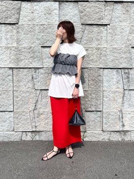 「アイテム（スカート）」を使った、renge_wearさん（レディース・163cm）の夏コーディネート