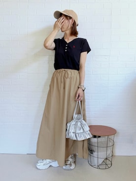 「GeeRA（ジーラ）のアイテム」を使った、renge_wearさん（レディース・163cm）の夏コーディネート