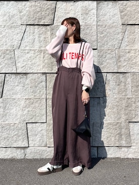 「Shoes in Closet（シューズインクローゼット）の【25SS新作】軽量厚底 ベーシック ダブルライン スニーカー 2448（スニーカー、ホワイト系）」を使った、renge_wearさん（レディース・163cm）の春コーディネート