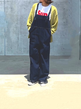 「シンフルコーデ」｜「アイテム（オールインワン・サロペット）」を使った、renge_wearさん（レディース・163cm）の夏コーディネート