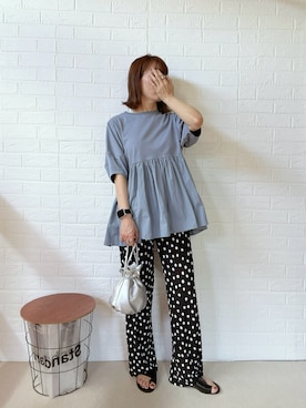 「reca（レカ）のアイテム（その他トップス）」を使った、renge_wearさん（レディース・163cm）の夏コーディネート