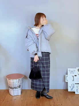 「グレイル」｜「アイテム（ダウンジャケット/コート）」を使った、renge_wearさん（レディース・163cm）の秋コーディネート
