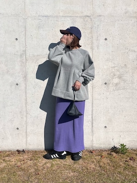 「アイテム（スカート、パープル系）」を使った、renge_wearさん（レディース・163cm）の秋コーディネート