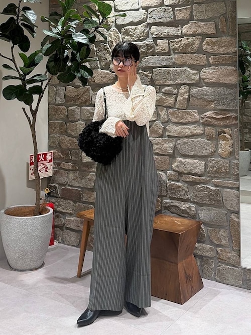 セール】[丈の長さ調節可能]ストライプサロペット（サロペット