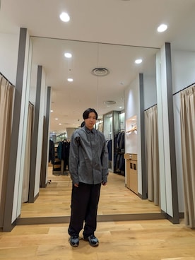 「FORK&SPOON（フォークアンドスプーン）のFORK&SPOON　フレンチドリルピグメントチノパンツ（その他パンツ）」を使った、おおしまさん（メンズ・166cm）の冬コーディネート