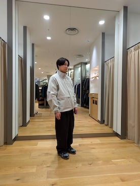 「FORK&SPOON（フォークアンドスプーン）のFORK&SPOON　フレンチドリルピグメントチノパンツ（その他パンツ）」を使った、おおしまさん（メンズ・166cm）の冬コーディネート