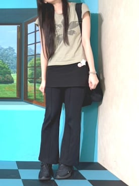 「coca（coca）（コカ）のアイテム（パンツ）」を使った、ミズさん（レディース・158cm）の秋コーディネート