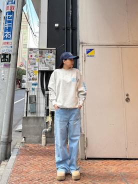 「AVIREX（アヴィレックス）のアイテム（スウェット）」を使った、chiharu.kさん（レディース・160cm）の冬コーディネート