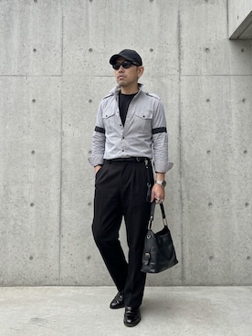 「UNIQLO（ユニクロ）のアイテム（メガネ、ブラック系）」を使った、A1さん（メンズ・169cm）の春コーディネート
