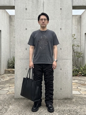 「UNIQLO（ユニクロ）のアイテム（メガネ、ブラック系）」を使った、アカギアーキテクツ一級建築士事務所さん（メンズ・169cm）の春コーディネート