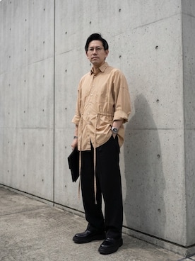 「UNIQLO（ユニクロ）のアイテム（メガネ、ブラック系）」を使った、A1さん（メンズ・169cm）の春コーディネート