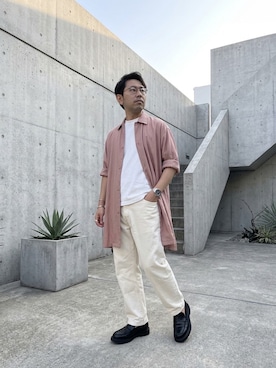 「UNIQLO（ユニクロ）のアイテム（メガネ、ブラック系）」を使った、アカギアーキテクツ一級建築士事務所さん（メンズ・169cm）の春コーディネート
