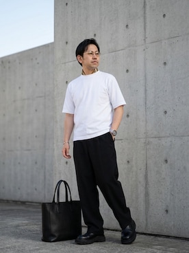 「UNIQLO（ユニクロ）のアイテム（メガネ、ゴールド系）」を使った、アカギアーキテクツ一級建築士事務所さん（メンズ・169cm）の春コーディネート