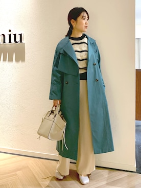 「andemiu」｜「アイテム（トレンチコート）」を使った、iknmmさん（レディース・160cm）の冬コーディネート