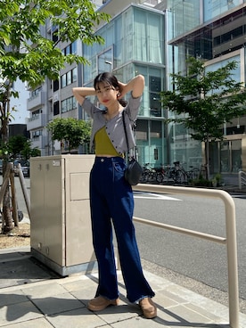 「ピスタチオ」｜「アイテム（スリッポン）」を使った、みやっちさん（レディース・162cm）の春コーディネート