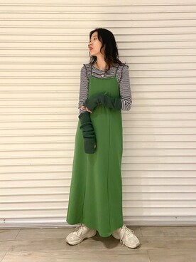 「みどり」｜「アイテム（ワンピース/ドレス）」を使った、みやっちさん（レディース・162cm）の春コーディネート
