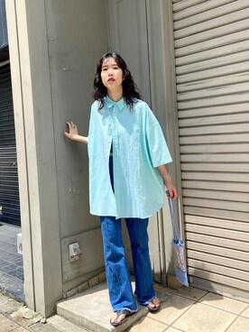 「Kastane（カスタネ）のカップ付きブラキャミ（キャミソール）」を使った、みやっちさん（レディース・162cm）の夏コーディネート