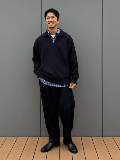 LOEFF＞ダメージ スキッパー ニット UNISEX（ニット/セーター）｜LOEFF