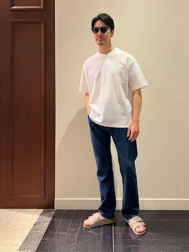 「SCYE BASICS（サイベーシックス）のアイテム」を使った、藤原さん（メンズ・177cm）の夏コーディネート