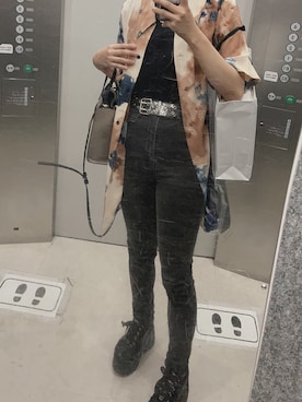 「MARC JACOBS（マークジェイコブス）のアイテム（トートバッグ）」を使った、やまもとさん（レディース・156cm）の夏コーディネート