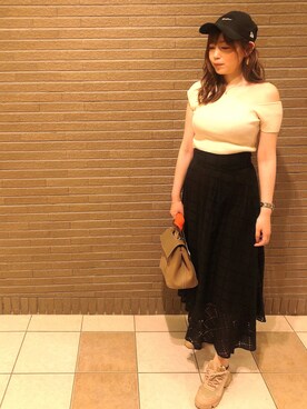 「キャップ女子」｜riorさん（レディース・163cm）の夏コーディネート