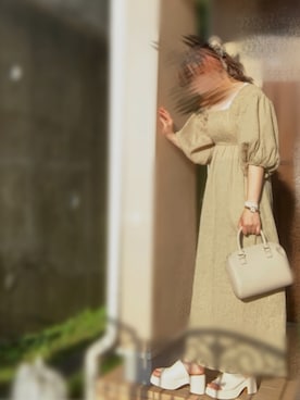 「UNIQLO（ユニクロ）のアイテム（ハンドバッグ、ホワイト系）」を使った、ふーさん（レディース・159cm）の夏コーディネート