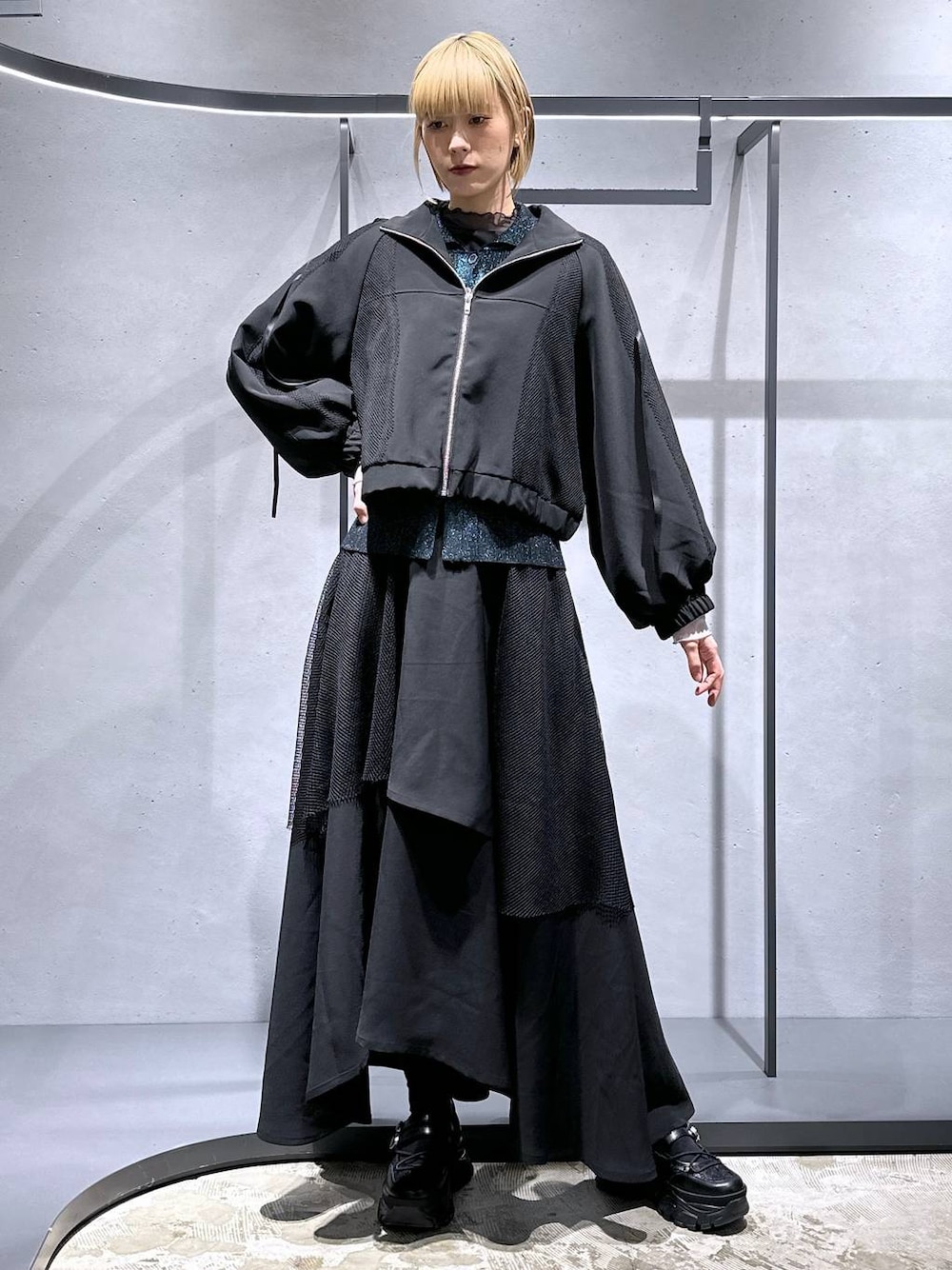 メッシュレイヤースタンドブルゾン(HARE)を使った人気